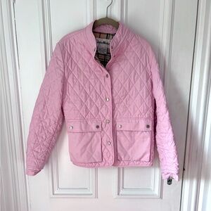 Women’s John Weitz Light Pink Snap Front Diamond Quilted Utility/Barn Jacket M
